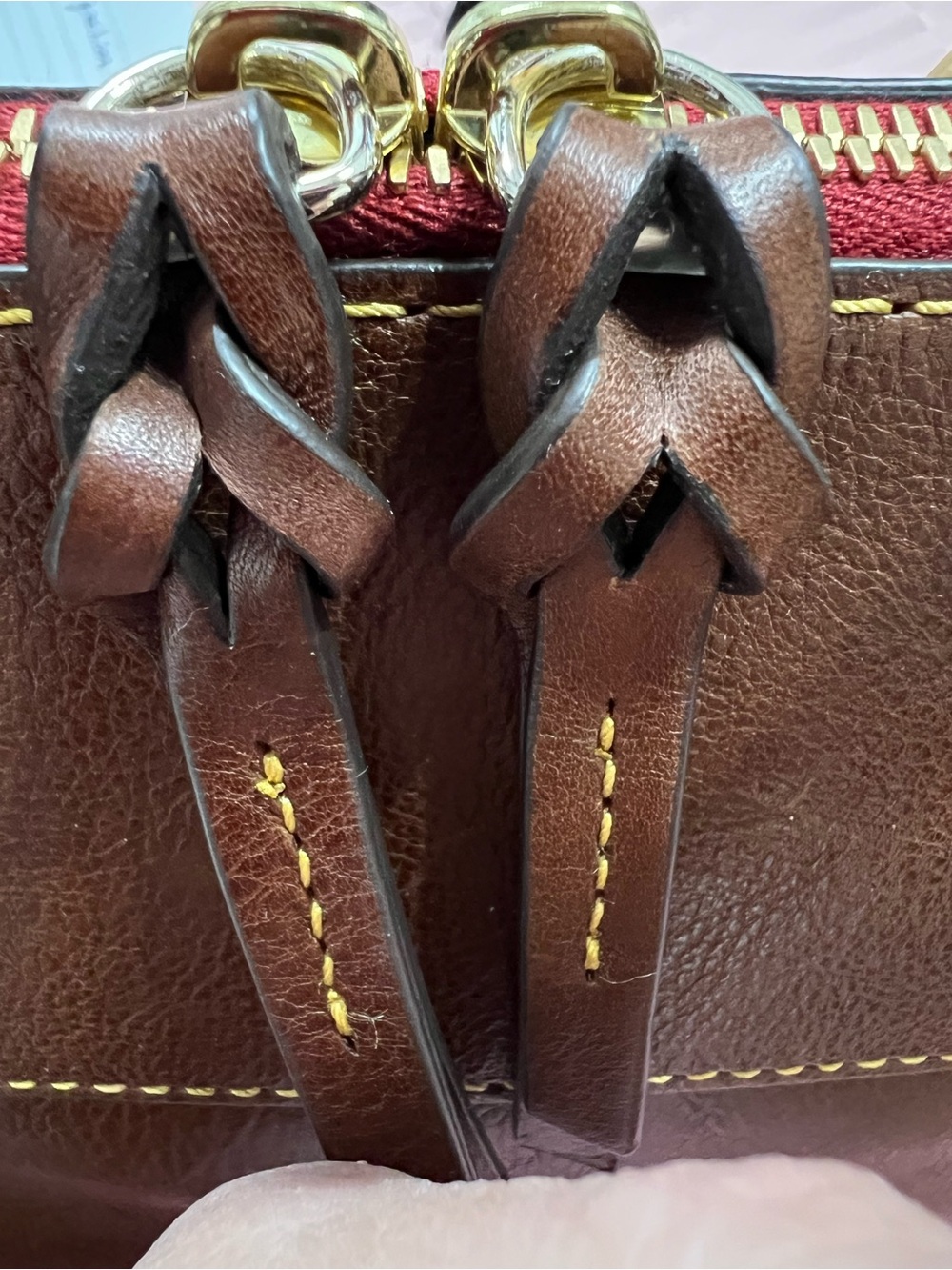 NWT, CHESTNUT Dooney & Bourke Florentine Leather Cameron Satchel - Picture 5 of 11